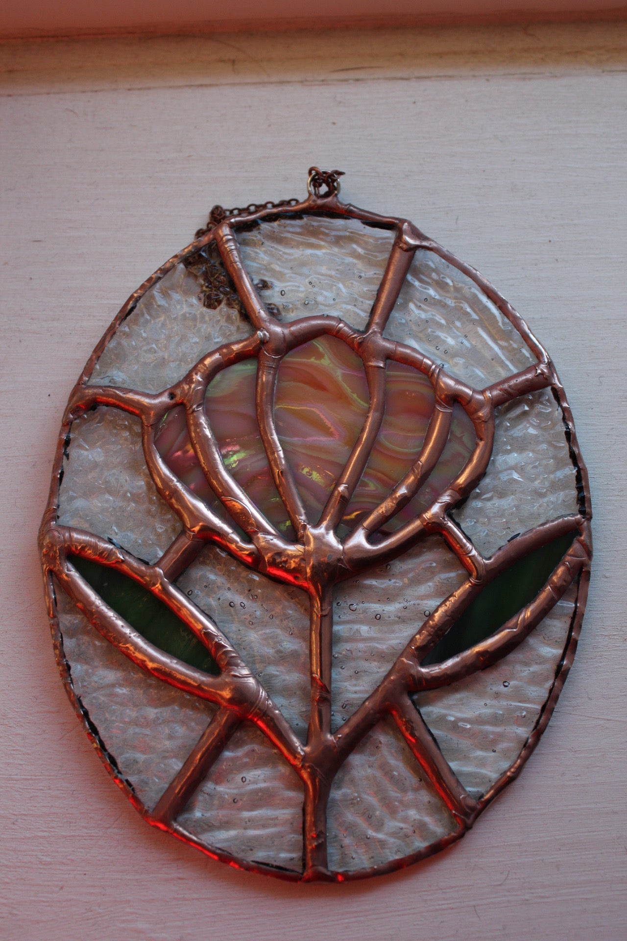 Orange flower sun catcher