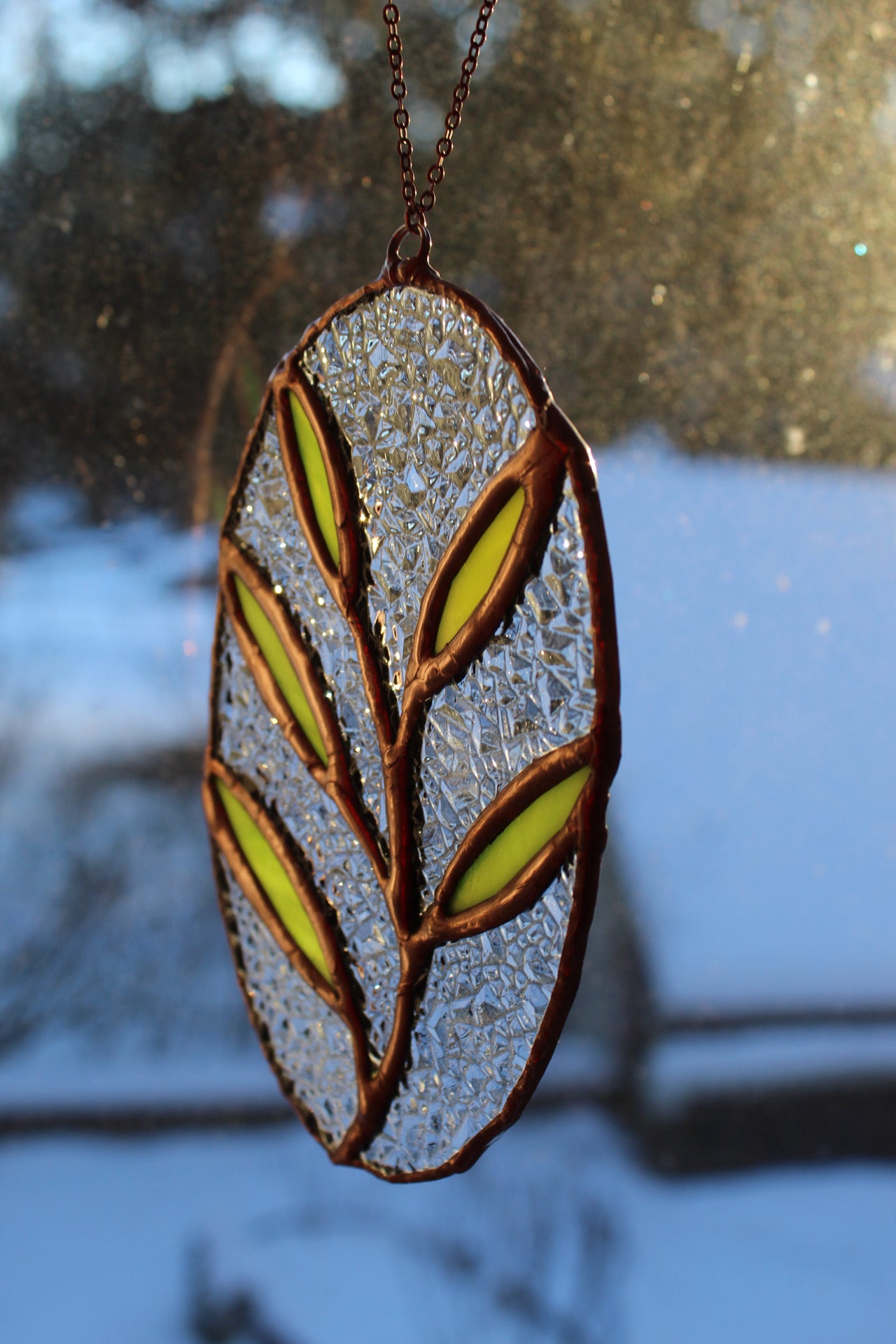 (SOLD) Copper vine sun catcher