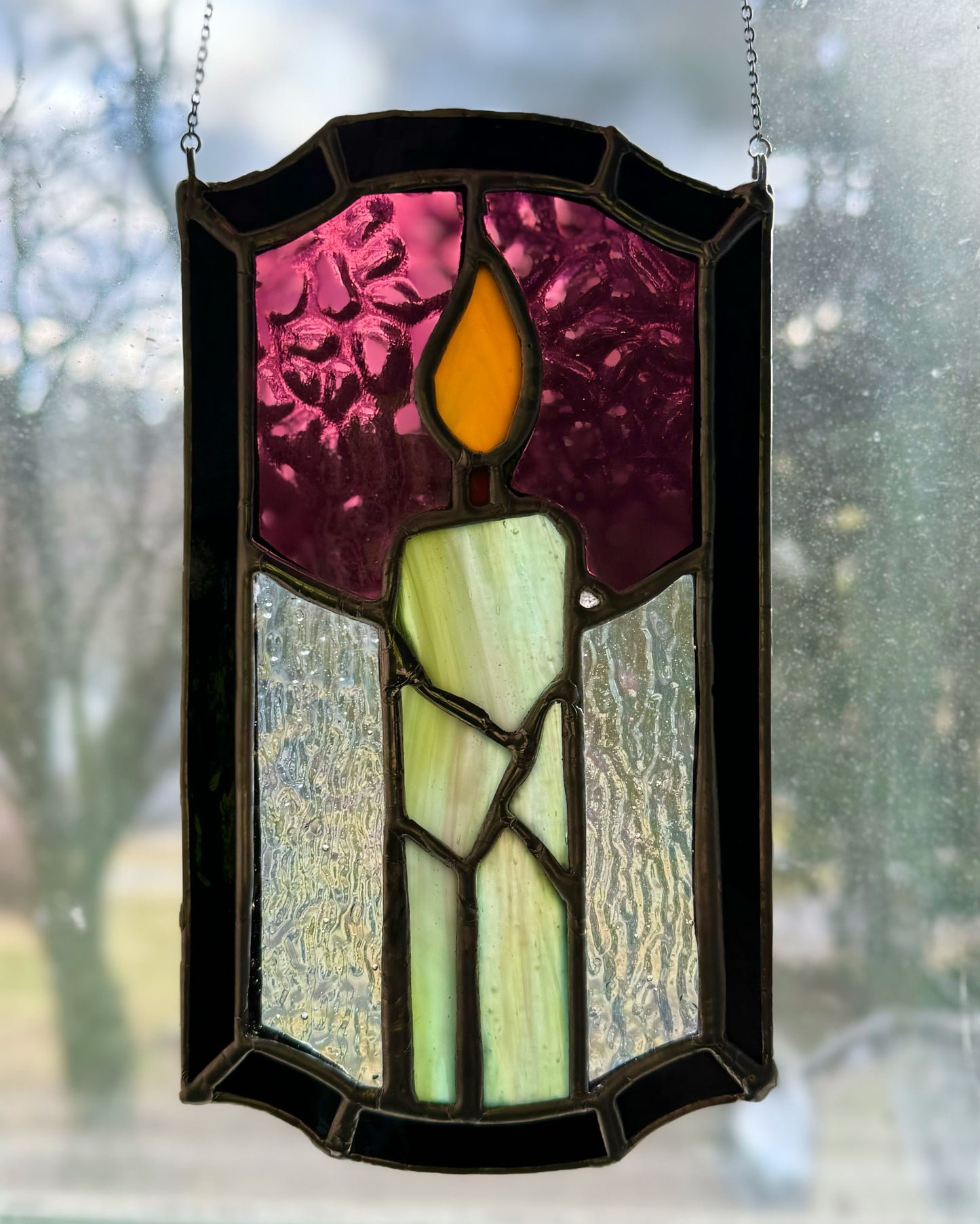 Framed candle sun catcher